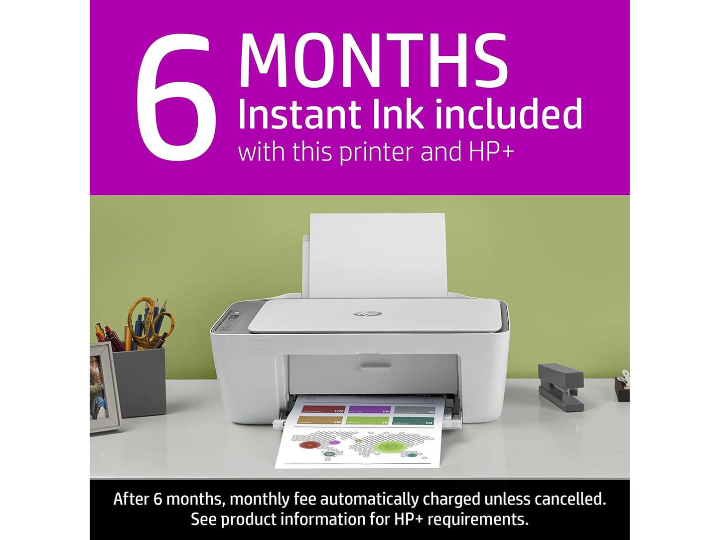 HP DeskJet 2755e Wireless Color All-in-One Printer with bonus 6 months Instant Ink with HP+ (26K67A)